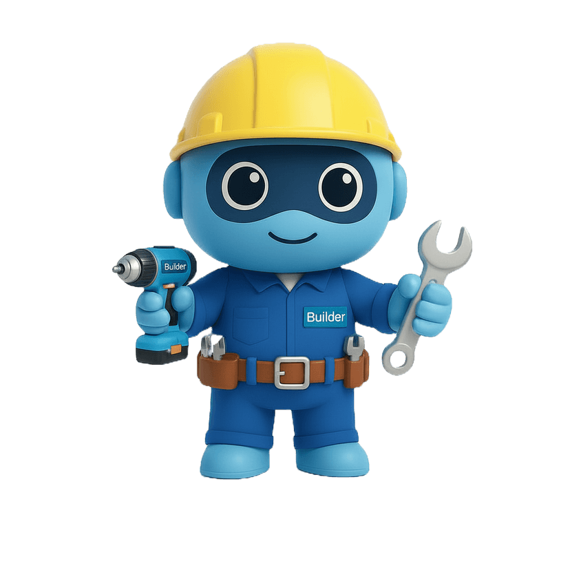 Builder 8 Mascot in Construction Uniform